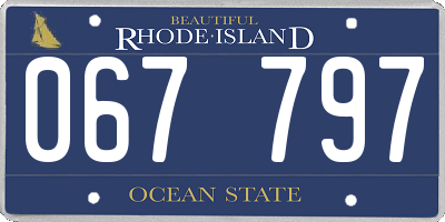 RI license plate 067797