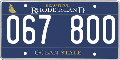 RI license plate 067800