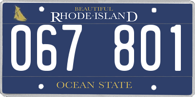 RI license plate 067801