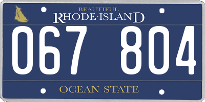 RI license plate 067804