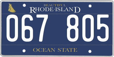 RI license plate 067805