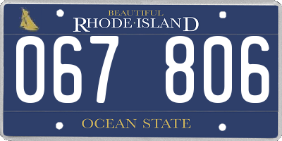 RI license plate 067806