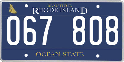 RI license plate 067808
