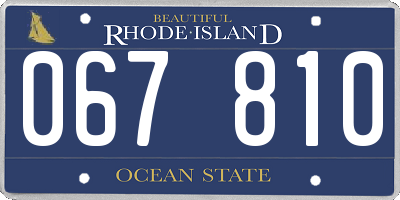 RI license plate 067810
