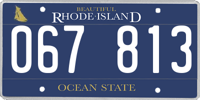 RI license plate 067813