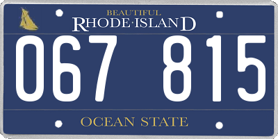 RI license plate 067815