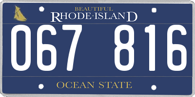RI license plate 067816