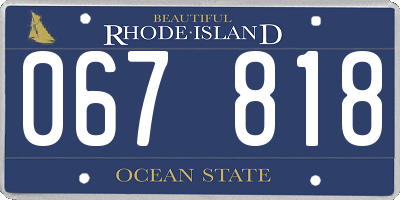 RI license plate 067818
