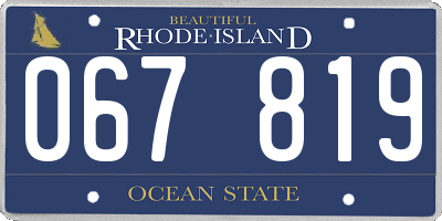 RI license plate 067819