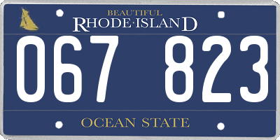 RI license plate 067823