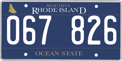 RI license plate 067826