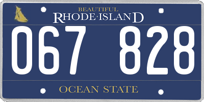 RI license plate 067828