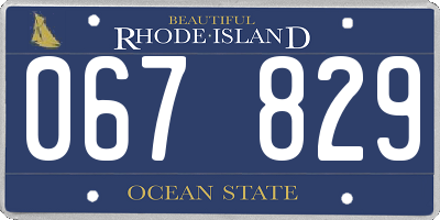 RI license plate 067829