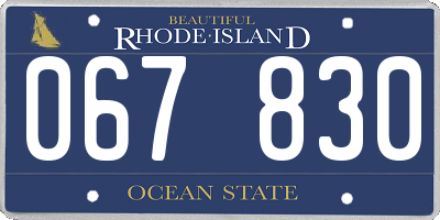 RI license plate 067830