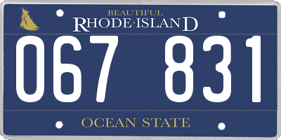 RI license plate 067831