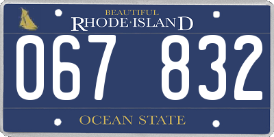 RI license plate 067832