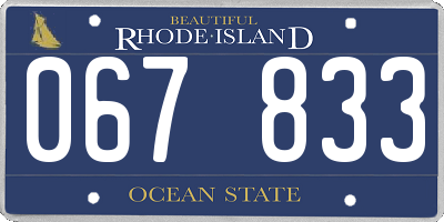 RI license plate 067833