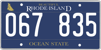 RI license plate 067835