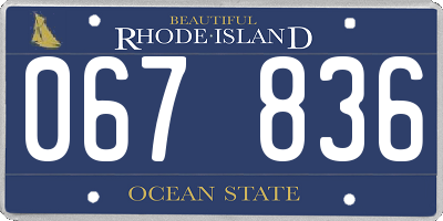 RI license plate 067836