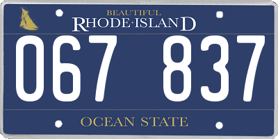 RI license plate 067837