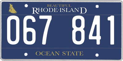 RI license plate 067841