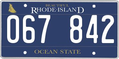 RI license plate 067842