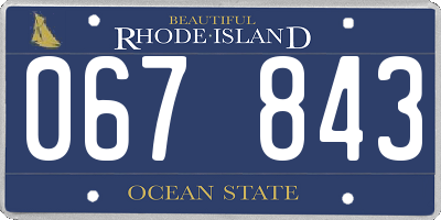 RI license plate 067843