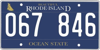 RI license plate 067846