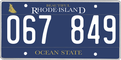RI license plate 067849