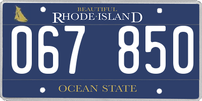 RI license plate 067850