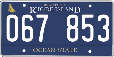 RI license plate 067853