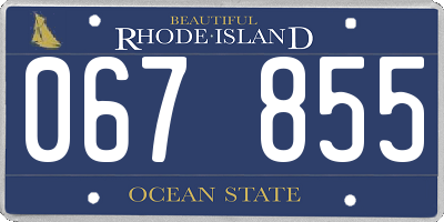 RI license plate 067855