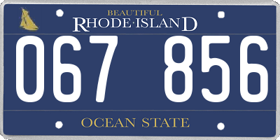 RI license plate 067856