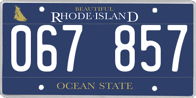 RI license plate 067857