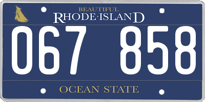 RI license plate 067858