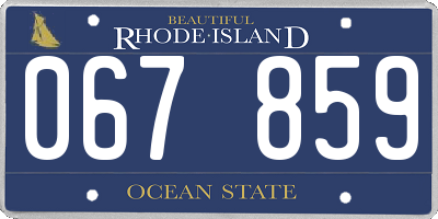RI license plate 067859
