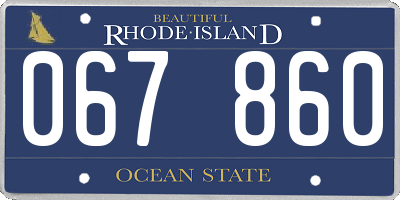 RI license plate 067860