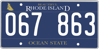 RI license plate 067863