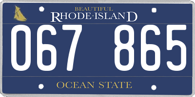 RI license plate 067865