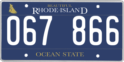 RI license plate 067866