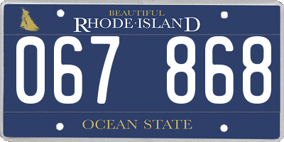 RI license plate 067868