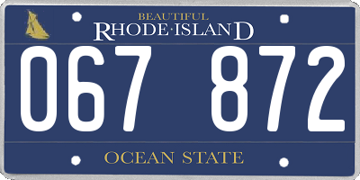 RI license plate 067872