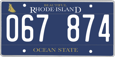 RI license plate 067874