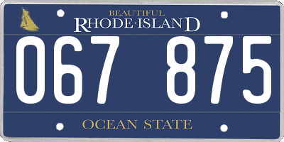 RI license plate 067875