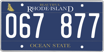 RI license plate 067877