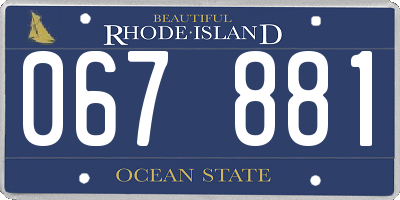 RI license plate 067881