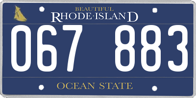 RI license plate 067883
