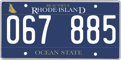 RI license plate 067885