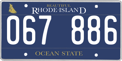 RI license plate 067886