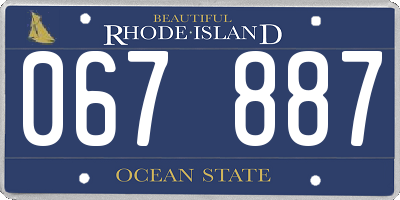 RI license plate 067887